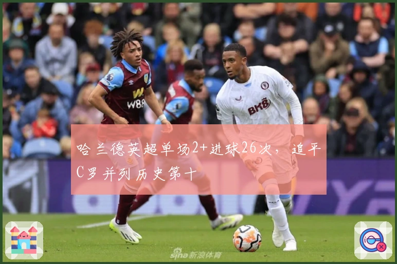 哈兰德英超单场2+进球26次，追平C罗并列历史第十